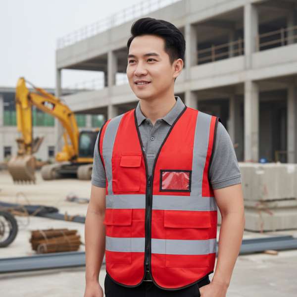 Áo Phản Quang Lưới Có Túi Công Trường
