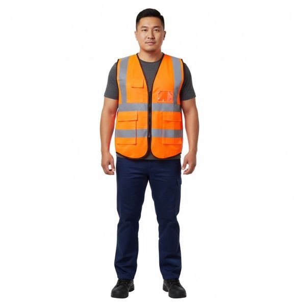 Áo Phản Quang Màu Cam Sọc Bạc