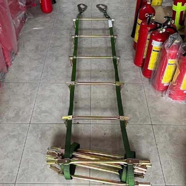 Cung Cấp Thang Dây Thoát Hiểm Ống Đồng Có Chân Chống Tường TH58 10 Mét Chắc Chắn