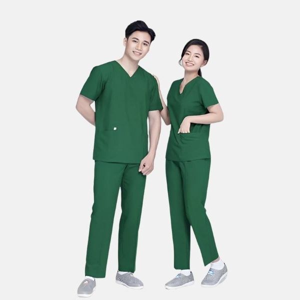 Áo Bác Sĩ Phòng Mổ Xanh Đậm Cao Cấp - BVI0011