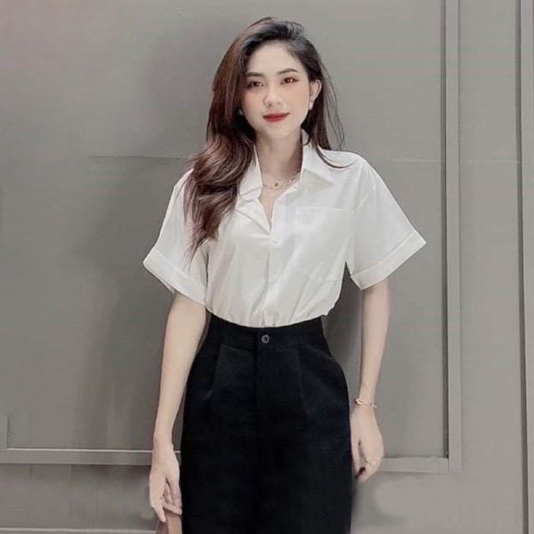 Áo Công Sở Nữ Tay Ngắn Cao Cấp - DCS0014