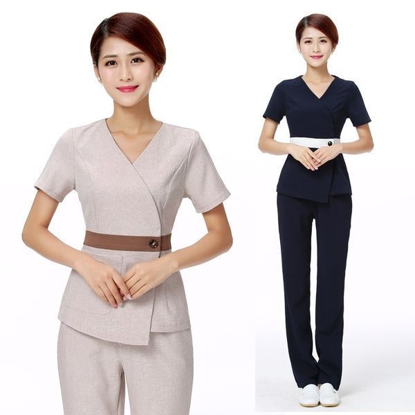 Áo Đồng Phục Spa Thiết Kế Tinh Tế Cao Cấp Tay Lỡ Thời Trang - DSP0007