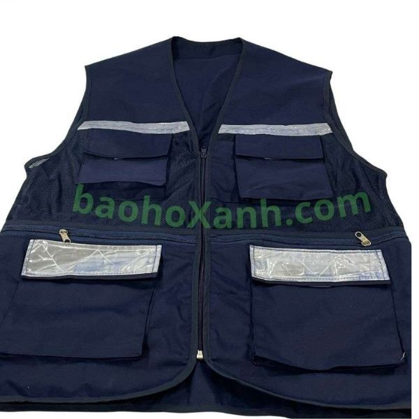 Áo Ghi Lê Phản Quang Màu Xanh Sẫm Phối Lưới - APQ0052