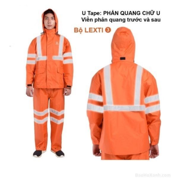 Áo Mưa Bộ LEXTI Màu Cam – QAM0038