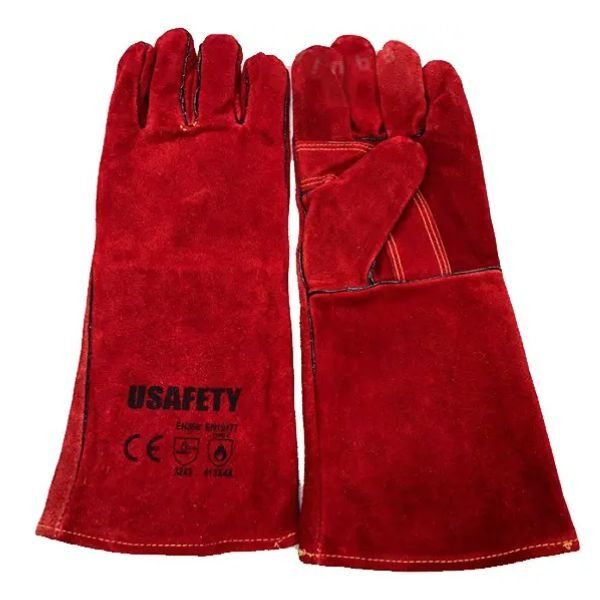 Găng Da Con Ngựa Usafety Mỹ Tiêu Chuẩn CE 16 In 40cm Màu Đỏ US-GL-L1602 GTD0034
