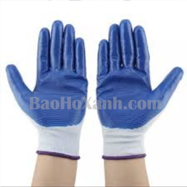Găng Tay Bảo Hộ Phủ Sơn Xanh Chất Lượng Tốt - GTV0037