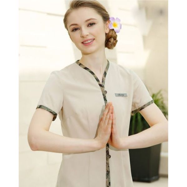 Mẫu Áo Đồng Phục Spa Thiết Kế Thanh Lịch - DSP0006