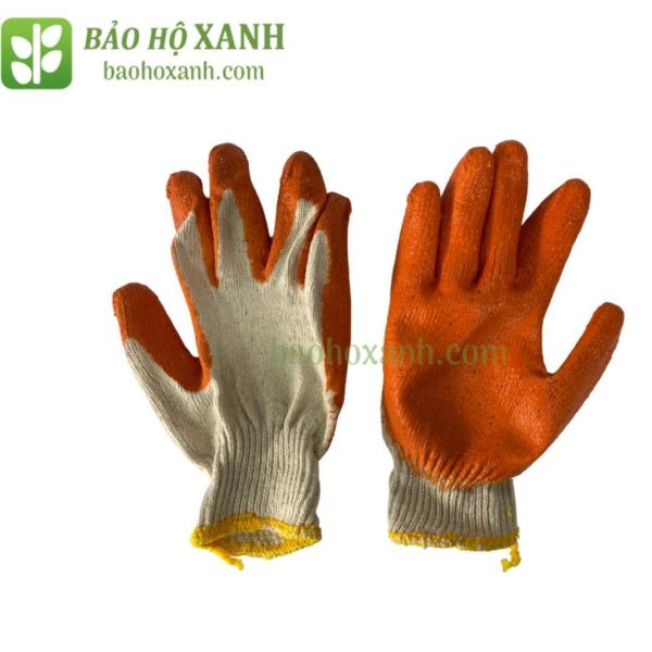 Găng Tay Len Trắng Phủ Cao Su Cam Chất Lượng Cao – GDK0029
