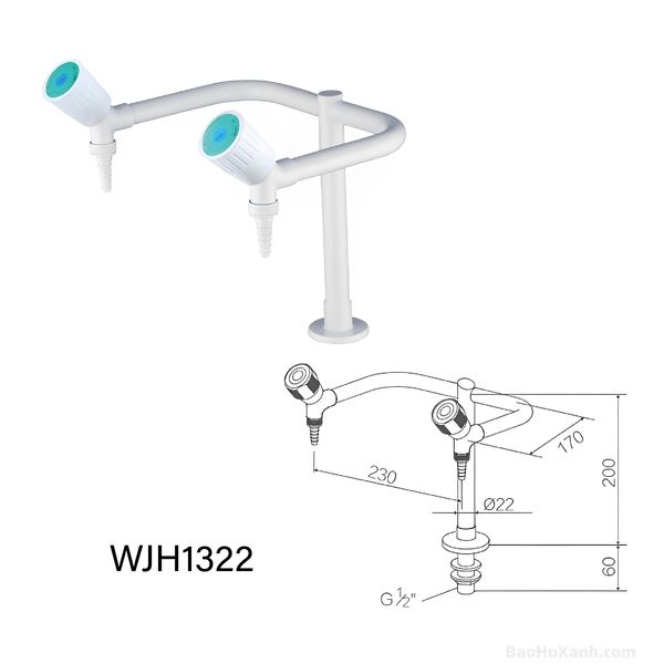 Thiết Bị Vòi Rửa Phòng Thí Nghiệm 2 Đầu WJH1322 – PTN0012