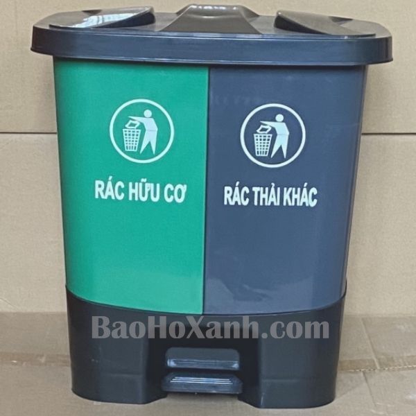 Thùng Rác 2 Ngăn Bằng Nhựa HDPE Phân Biệt Tiện Lợi - TRA0111