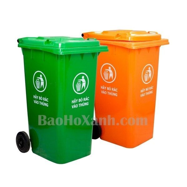 Thùng Rác 240L MKC.03 Nhựa HDPE Xanh Lá - TRA0120