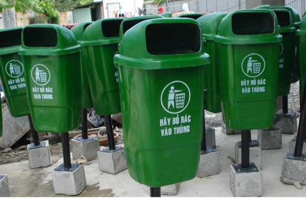 Thùng Rác Nhựa 50 Lít Chân Sắt - TRA0010