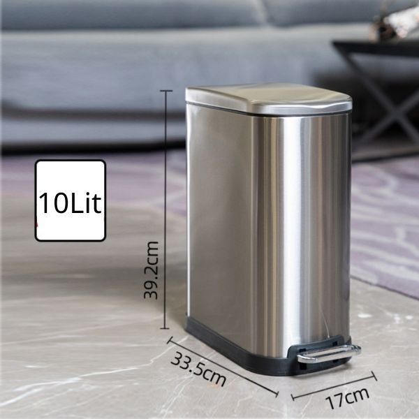 Thùng Rác Inox Đạp Chân 10L - TRA0142