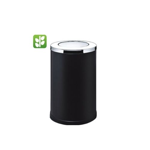 Thùng Rác Inox Tròn Cao Cấp Màu Đen 8L - TRA0066