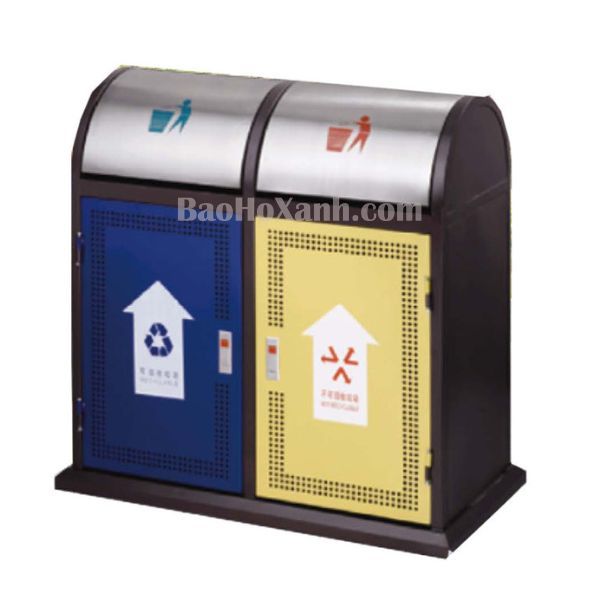 Thùng Rác Ngoài Trời Nắp Lật Hai Ngăn - TRA0130