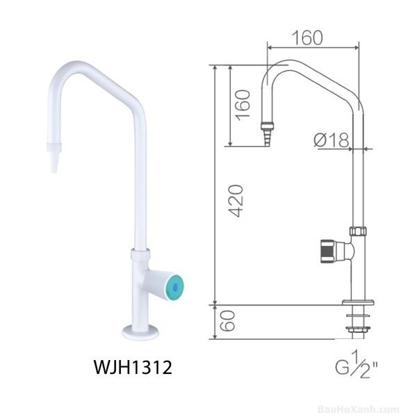 Vòi Rửa 1 Đầu Phòng Thí Nghiệm WJH1312 - PTN0009