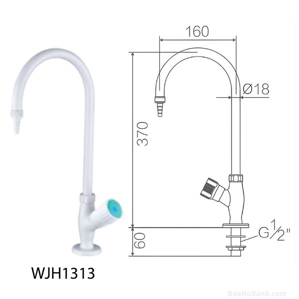 Vòi Xả Hoá Chất 1 Đầu Phòng Thí Nghiệm WJH1313 - PTN0010