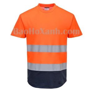 Áo Thun Tay Ngắn Phản Quang Màu Cam Cháy