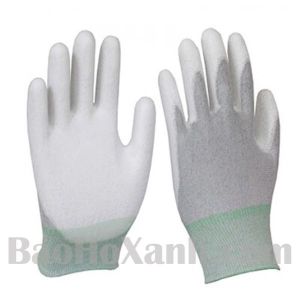 Găng Tay Sợi Phủ PU Xám