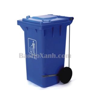 Thùng Rác 120l Đạp Chân Hông Màu Xanh Dương Đậm