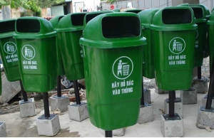 Thùng Rác Nhựa 50 Lít Chân Sắt