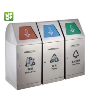 Thùng Rác Inox Công Cộng 3 Ngăn