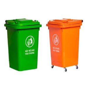 Thùng Rác Nhựa Có Nắp Đa Sắc