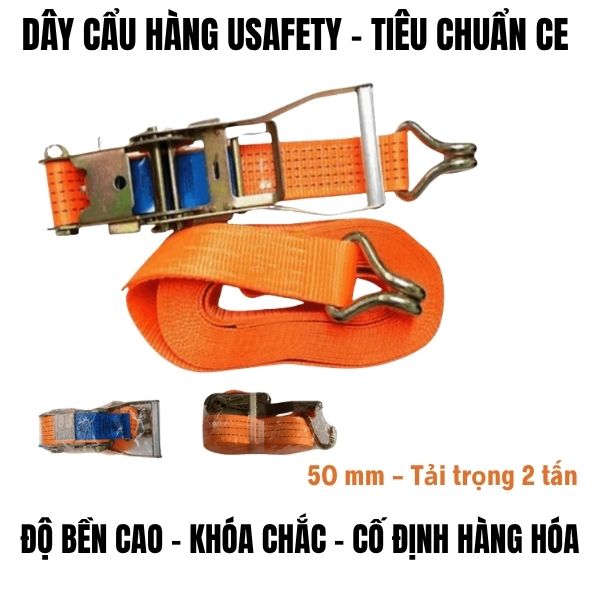 Dây Cẩu Hàng Usafety 2Tx3m Bảng 50mm Bền Chắc Chịu Lực Tốt