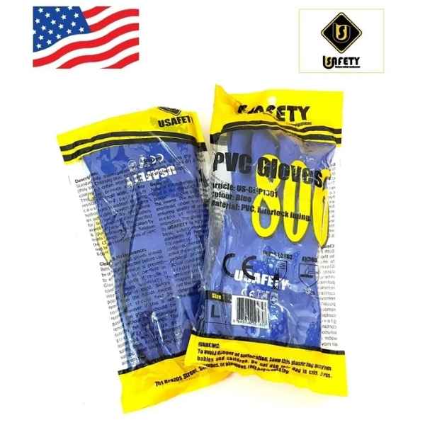 Găng Cao Su Dài 806H - Chống Dầu Và Axit Usafety Mỹ Tiêu Chuẩn CE Dài 55cm Size L Và XL Cho Người Lao Động