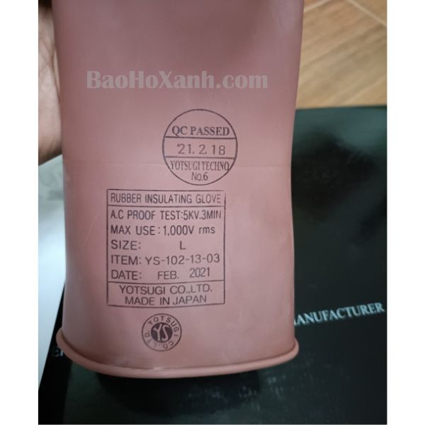 Thông số kỹ thuật của găng tay cách điện Yotsugi