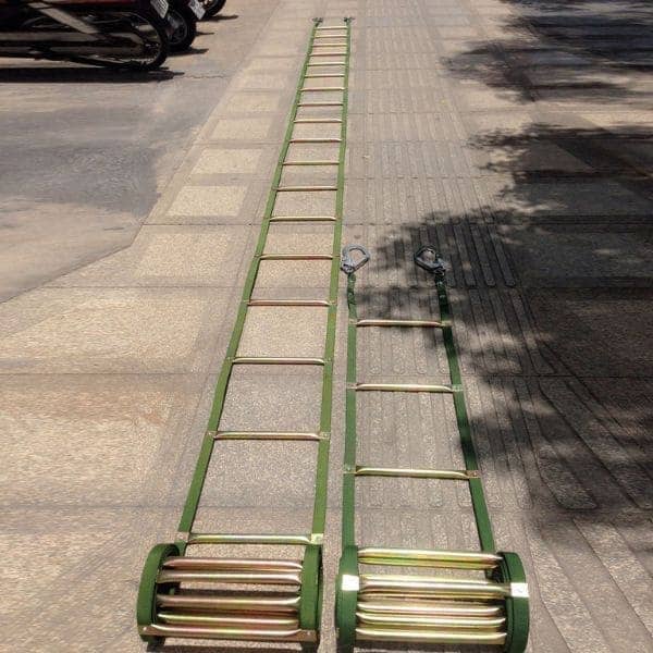 Thang Dây Thoát Hiểm Ống Đồng Có Chân Chống Tường TH58 5 Mét Tiện Lợi Chắc Chắn