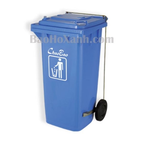 Thùng Rác 120l Đạp Chân Hông Màu Xanh Dương