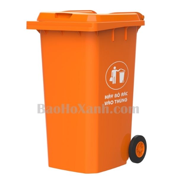 Thùng Rác 240L Nhựa Màu Cam