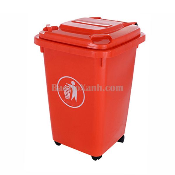 Thùng Rác 60L Màu Đỏ Cao Cấp