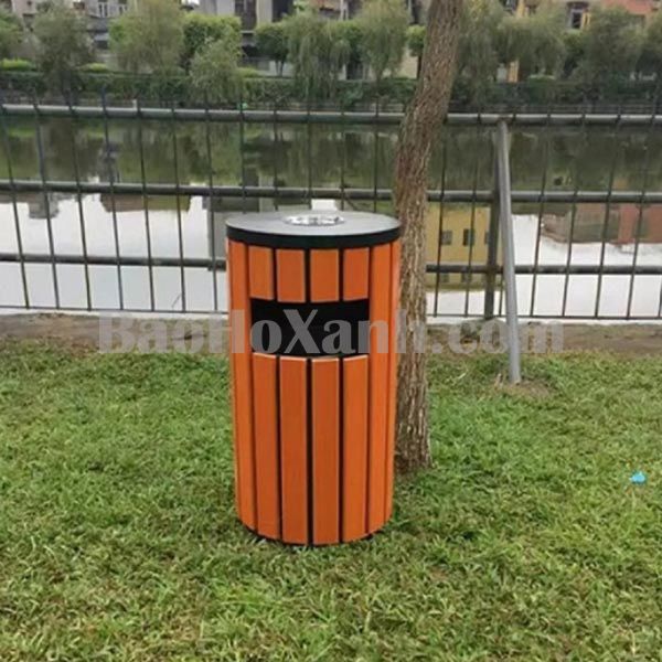 Thùng Rác Gỗ Tròn Chính Hãng
