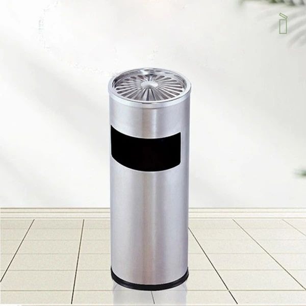 Thùng Rác Inox Gạt Tàn Tròn Đơn Giản Hơn
