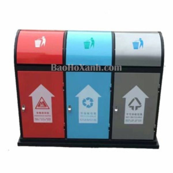 Thùng Rác Ngoài Trời Ba Màu