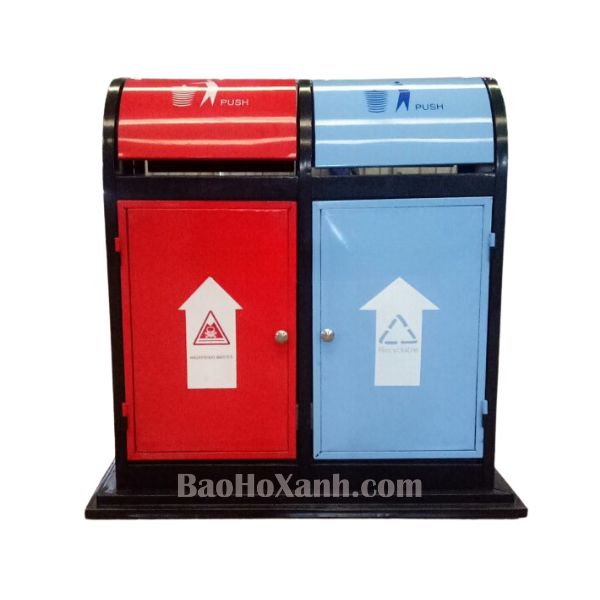 Thùng Rác Ngoài Trời Hai Ngăn