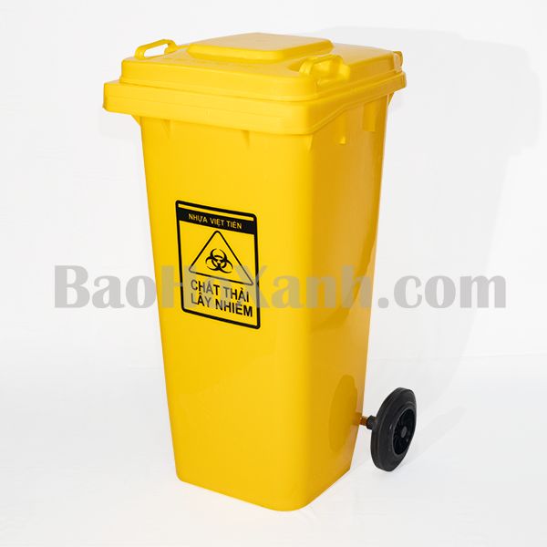 Thùng Rác Nhựa HDPE 120 Lít chi tiết nắp và miệng thùng